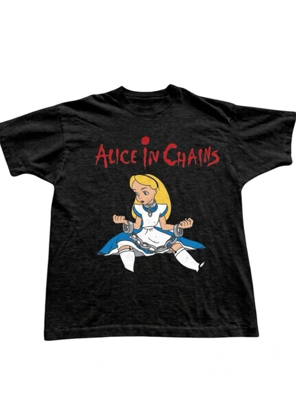 Black Alice in Chains Graphic Tee with Red Logo